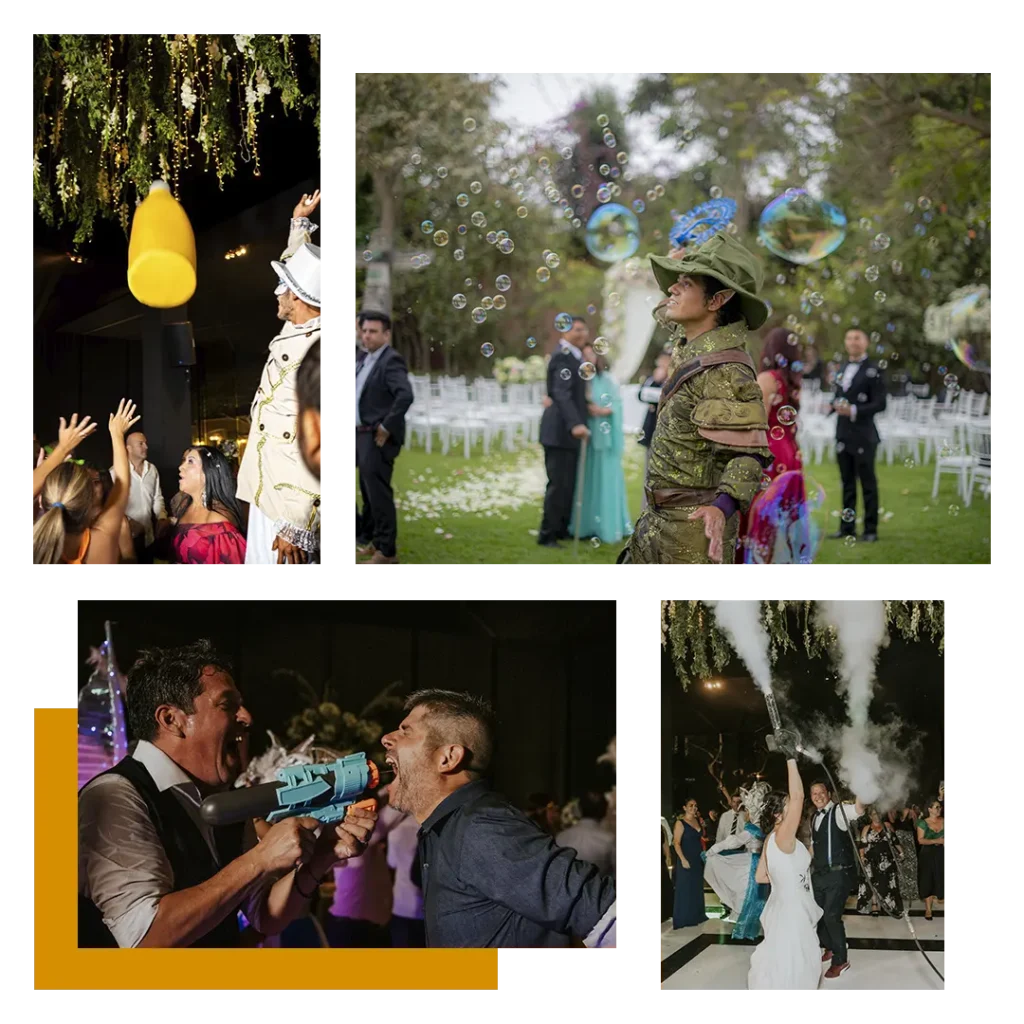 Personajes de hora loca en matrimonio en Lima