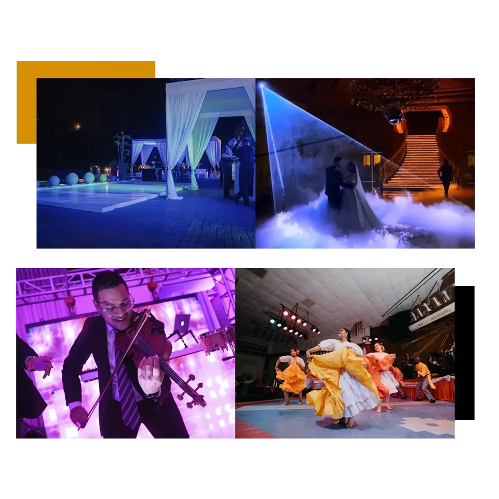 Personajes temáticos animando el show de hora loca para bodas en Lima, Perú